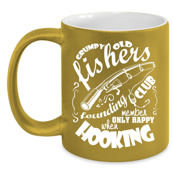 Grumpy Old Fishers Founding Club Coffee Mug, Funny Fishing Coffee Cup