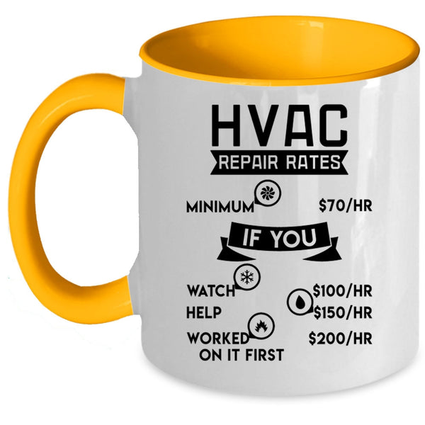 Awesome Hvac Technician Coffee Mug, HVAC Repair Rates Accent Mug