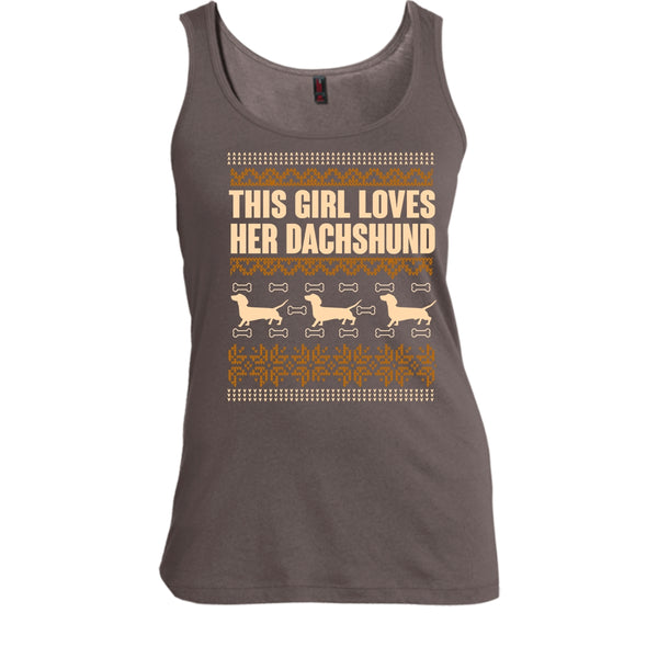 This Girl Loves Her Dachshund T Shirt, Coolest Dachshund Lover Tank Top