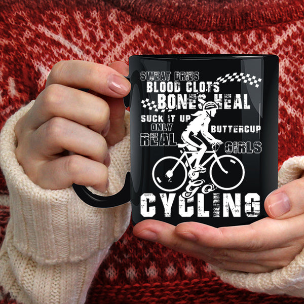 Only Real Girls Go Cycling Coffee Mug, Cute Daughter Coffee Cup