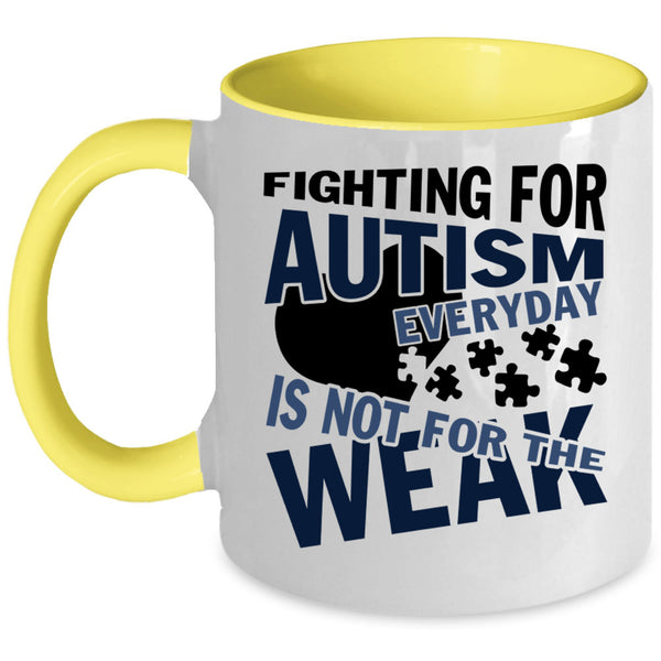Cute Autism Child Coffee Mug, Fighting For Autism Everyday Accent Mug