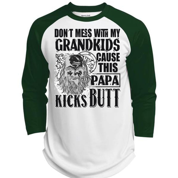 Don't Mess With My Grandkids T Shirt, I Love Papa T Shirt, Awesome T-Shirts  (Polyester Game Baseball Jersey)