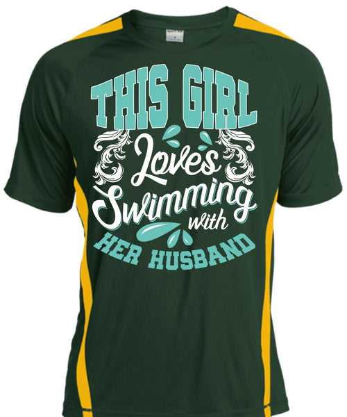This Girl Loves Swimming With Her Husband T Shirt, Being A Swimmer T Shirt, Cool Shirt