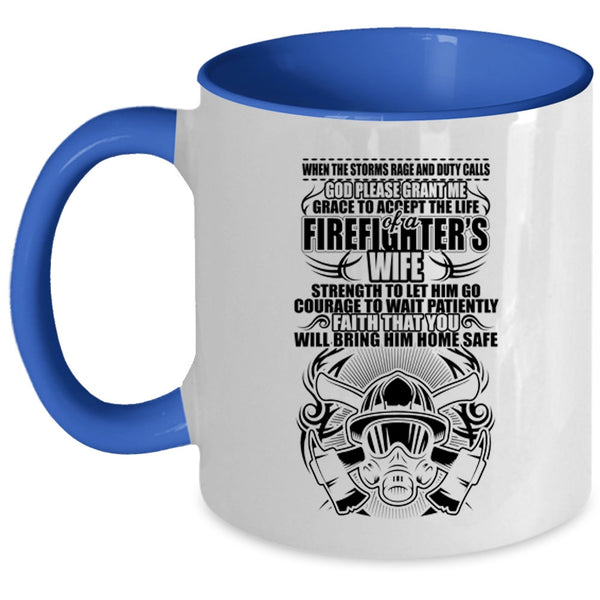 Funny Gift For My Wife Coffee Mug, Firefighter's Wife Accent Mug
