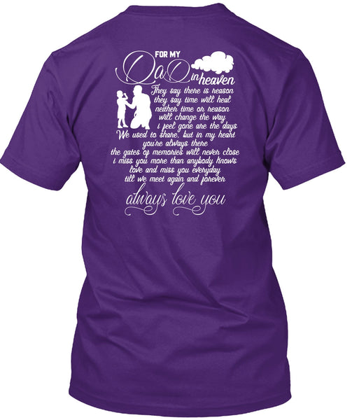 For My Dad In Heaven T Shirt, Love You T Shirt