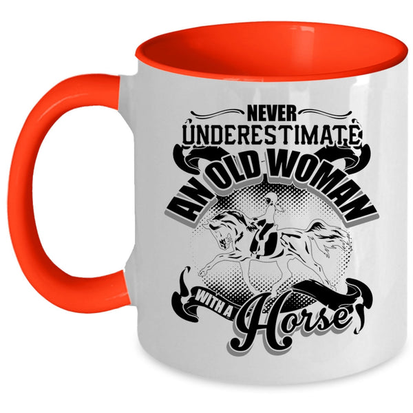 Cool Old Equestrian Coffee Mug, An Old Woman With A Horse Accent Mug
