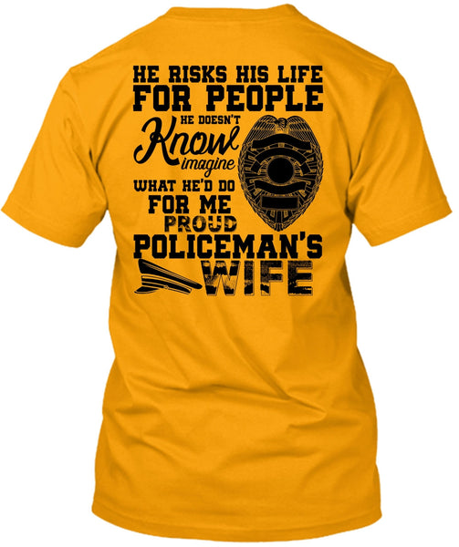 Proud Policeman's Wife T Shirt, I Love Police T Shirt
