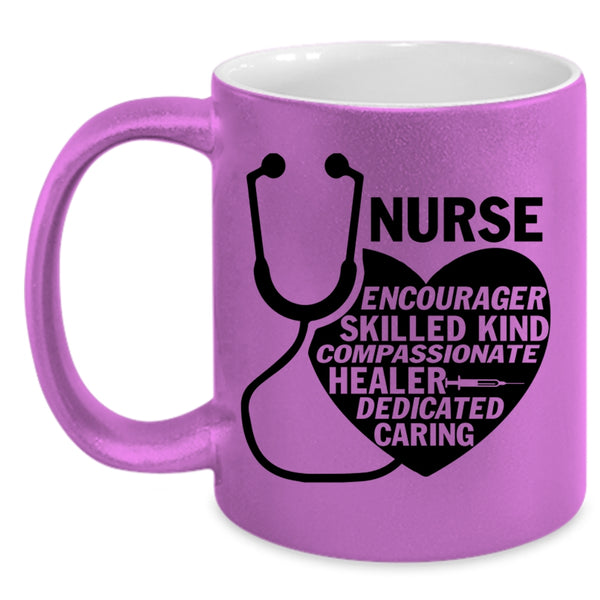 Cute Nurses Coffee Mug, Nurse Encourager Skilled Accent Mug