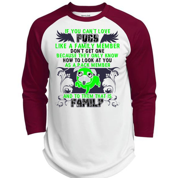 You Can't Love Pugs T Shirt, I Love Pug T Shirt, Awesome T-Shirts  (Polyester Game Baseball Jersey)