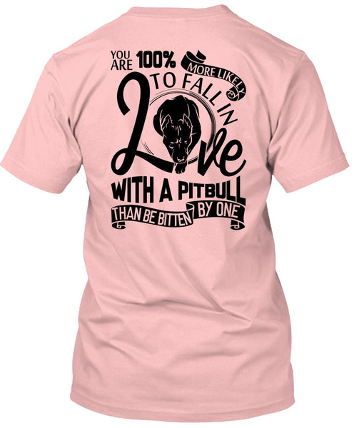 Fall In Love With A Pit Bull T Shirt, I Love Dog T Shirt