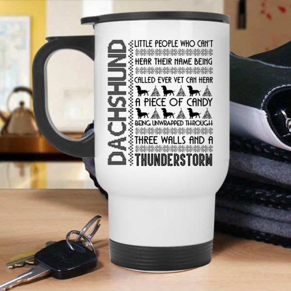 Christmas Gift For Dog Lover Travel Mug, Dachshund Mug