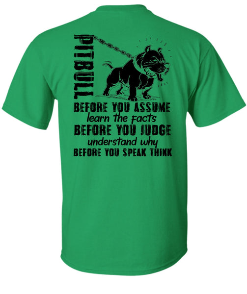 Pit Bull Before You Assume T Shirt, I Love Pit Bull T Shirt