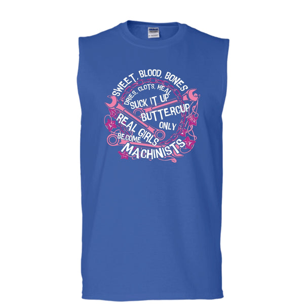 Sweet Blood Bones T Shirt, Real Girls Become Mechanic T Shirt, Cool T Shirt (Men's Cotton Sleeveless)