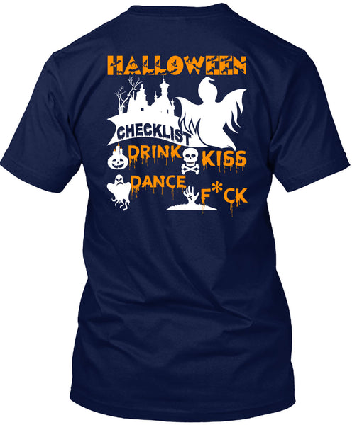 Halloween Checklist Drink Kiss Dance T Shirt, I Love You Pumpkin T Shirt