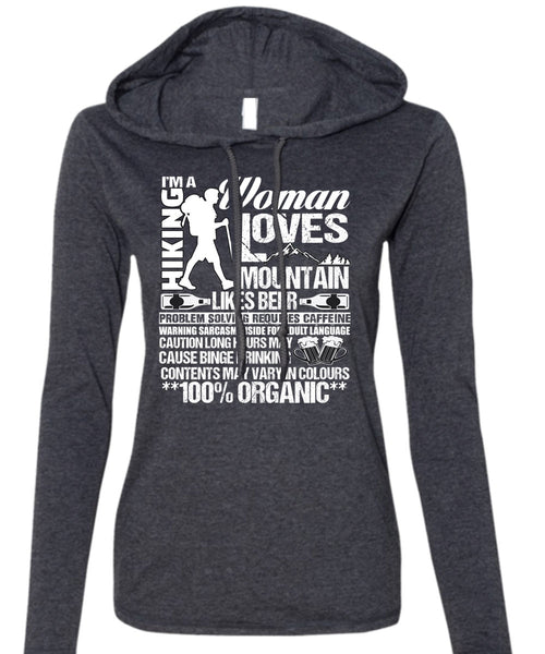 I'm A Hiking T Shirt, Woman Loves Mountain T Shirt (Anvil Ladies Ringspun Hooded)