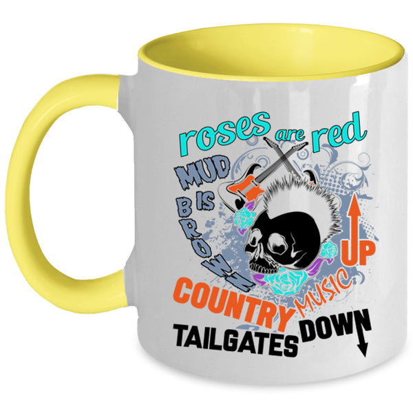 Country Music Up Coffee Mug, Roses Are Red Accent Mug