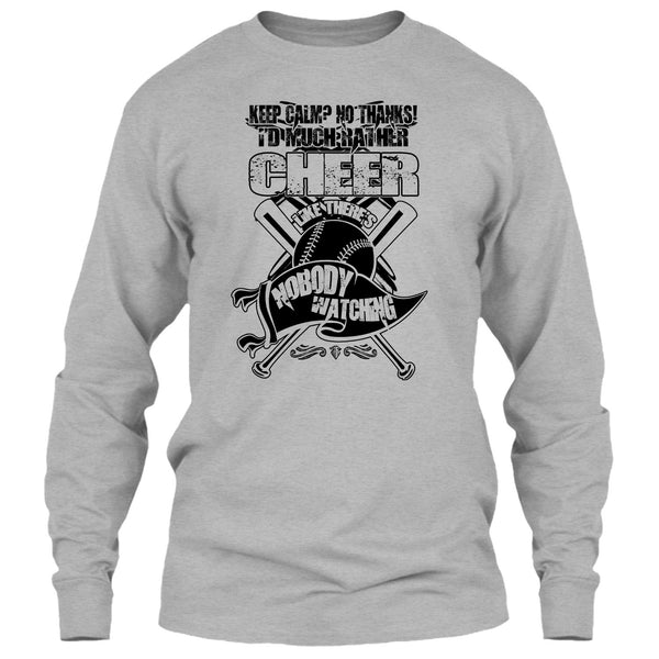 I'd Much Rather Cheer T Shirt, Awesome Baseball Player T Shirt