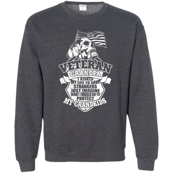 I Am a Veteran Grandpa T Shirt, To Protect My Grandkids Sweatshirt