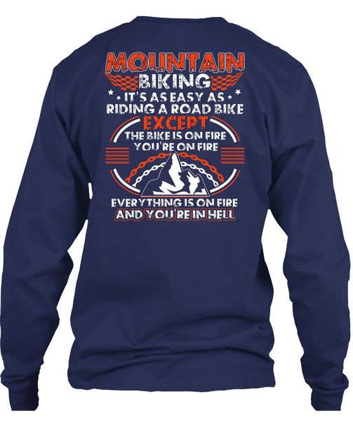 Mountain Biking T Shirt, Riding A Road Bike T Shirt