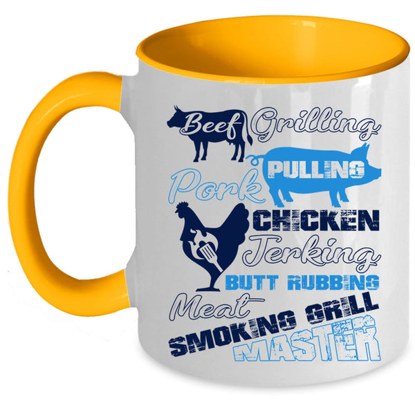 Chicken Jerking Coffee Mug, Beef Grilling Pork Pulling Accent Mug