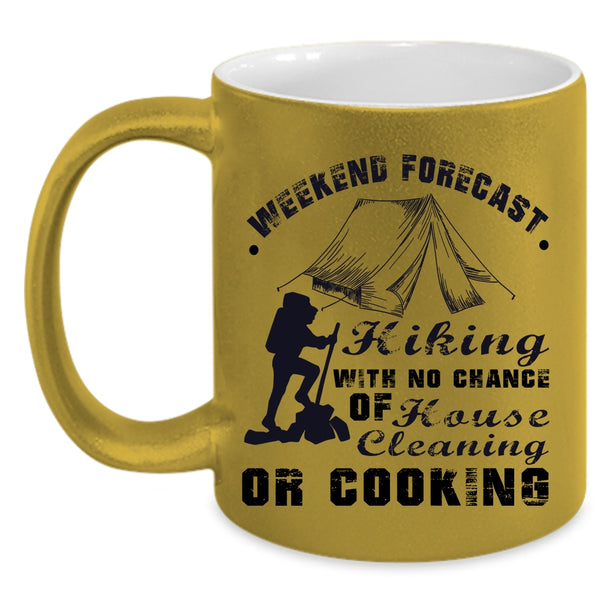 Outdoor Coffee Mug, Weekend Forecast Hiking Accent Mug