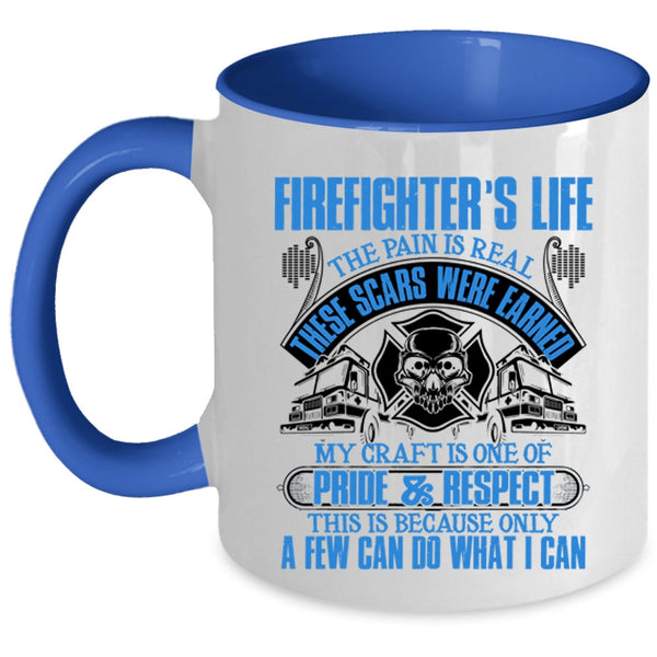 Awesome Gift For Firefighter Coffee Mug, Firefighter's Life Accent Mug