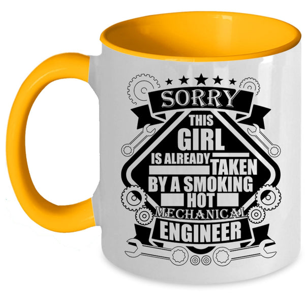 Beautiful Wife Coffee Mug, Taken By A Mechanical Engineer Accent Mug