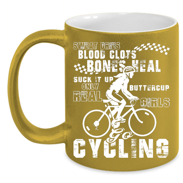 Only Real Girls Go Cycling Coffee Mug, Cute Daughter Coffee Cup