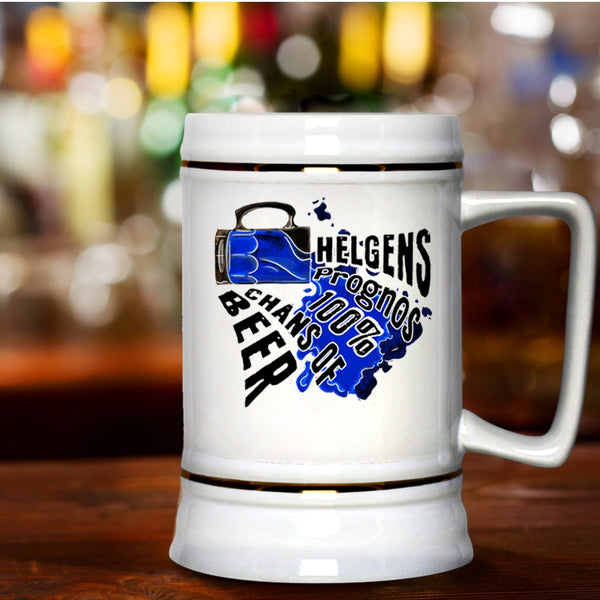 Cool Beer Beer Stein 22oz, Helgens Prognos 100% Chans Of Beer Beer Mug