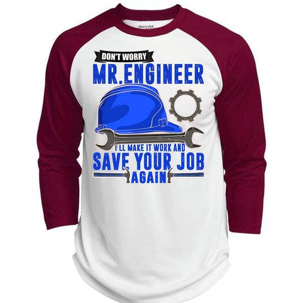 Don't Worry Mr. Engineer T Shirt, I Love Mechanic T Shirt, Awesome T-Shirts  (Polyester Game Baseball Jersey)