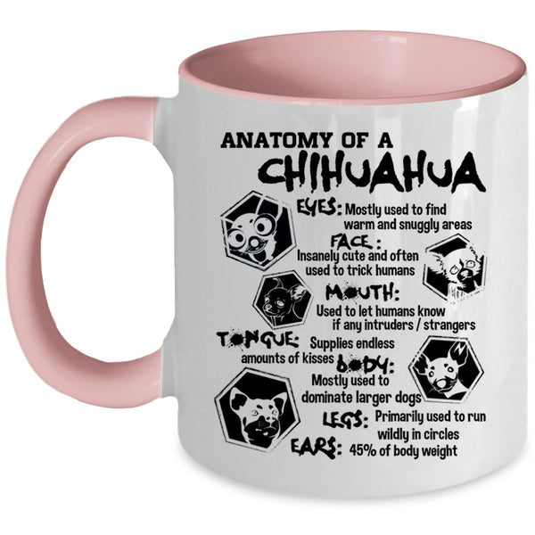 Chihuahua Lovers Coffee Mug, Anatomy Of A Chihuahua Accent Mug