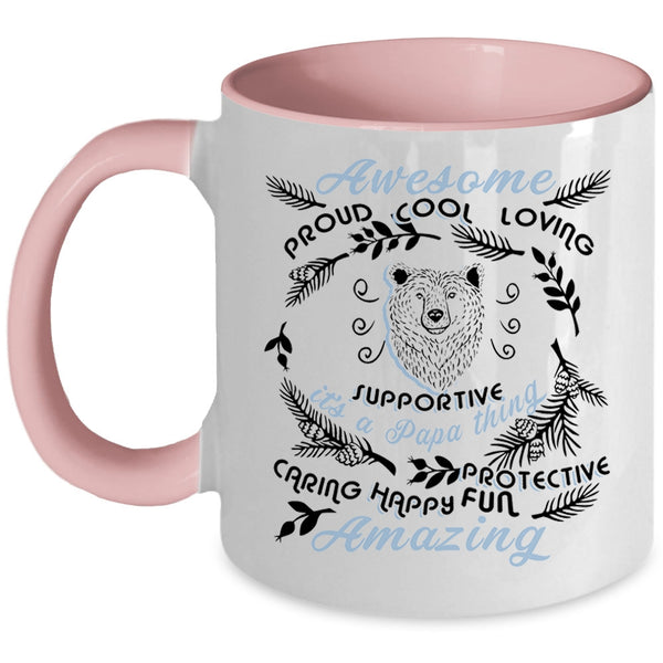 Awesome Amazing Dad Coffee Mug, It's A Papa Thing Accent Mug