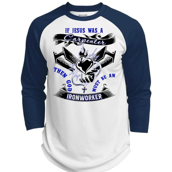 God Must Be An Ironworker T Shirt, I Love Ironworker T Shirt, Awesome T-Shirts  (Polyester Game Baseball Jersey)