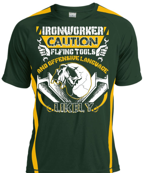 Ironworker Caution Flying Tools T Shirt, Being An Ironworker T Shirt, Cool Shirt