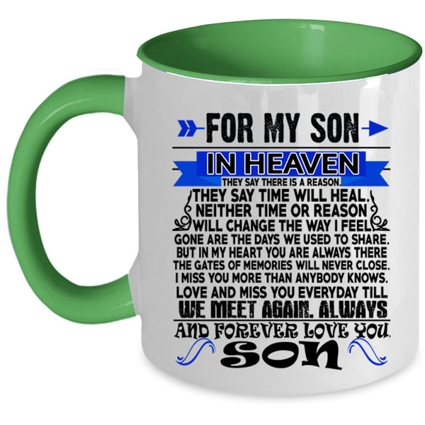 Forever I Love My Son Coffee Mug, For My Son In Heaven Accent Mug