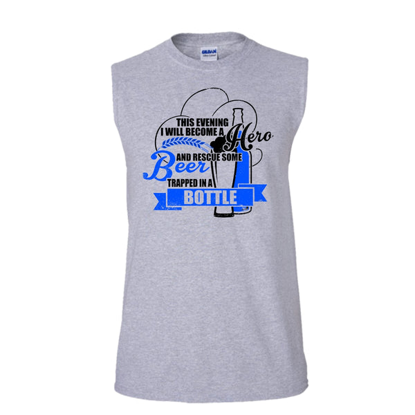 Rescue Some Beer T Shirt, I Love Beer Tank Top (Men's Cotton Sleeveless)