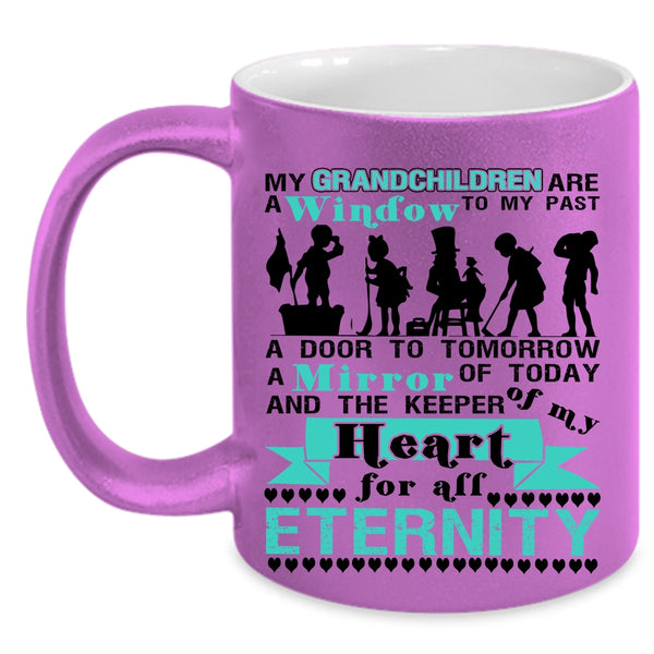 Cute Coffee Mug, My Grandchildren Are A Window To My Past Accent Mug