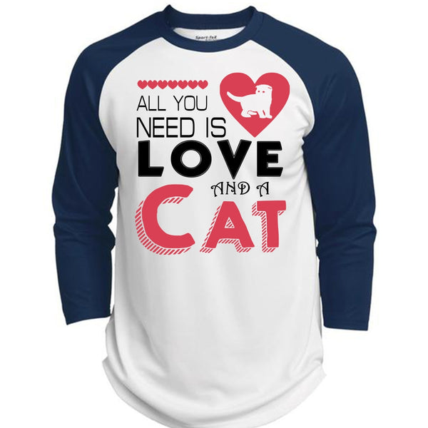 All You Need Is Love And A Cat T Shirt, I Love My Cat T Shirt, Cool Pets T Shirt  (Polyester Game Baseball Jersey)
