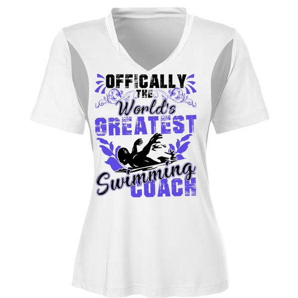 Offically The World's Greatest Swimming Coach T Shirt, I Love Swimming T Shirt, Awesome T-Shirts