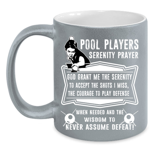 Pool Players Serenity Prayer Coffee Mug, Cool Sport Coffee Cup