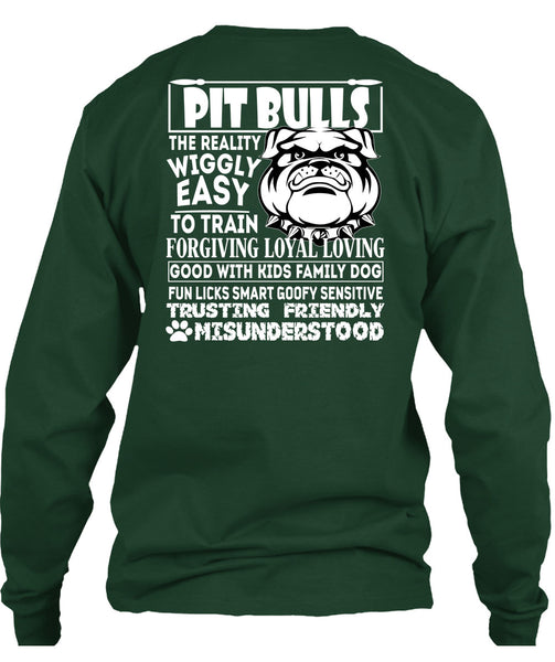 Pit Bulls The Reality Wiggly Easy T Shirt, Good With Kids Family Dog T Shirt
