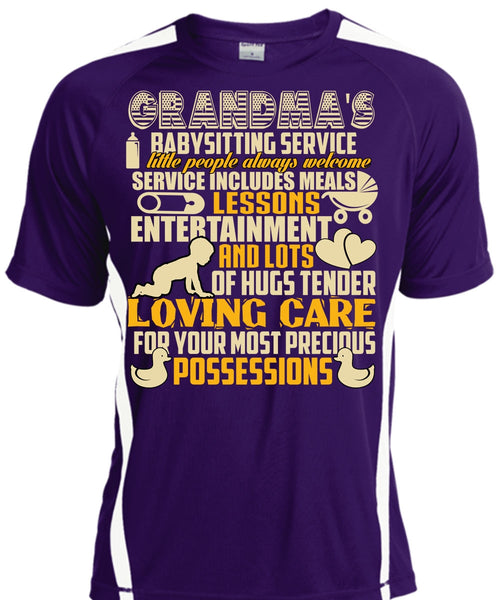 Grandma's Babysitting Service T Shirt, Loving Care T Shirt, Cool Shirt