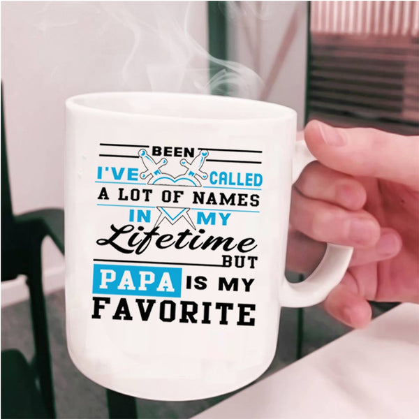 Cool Gift For Dad Coffee Mug, Papa Is My Favorite Name Cup
