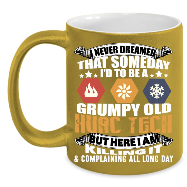 I'd To Be A Grampy Old Hvac Tech Coffee Mug, Cool Grandpa Coffee Cup