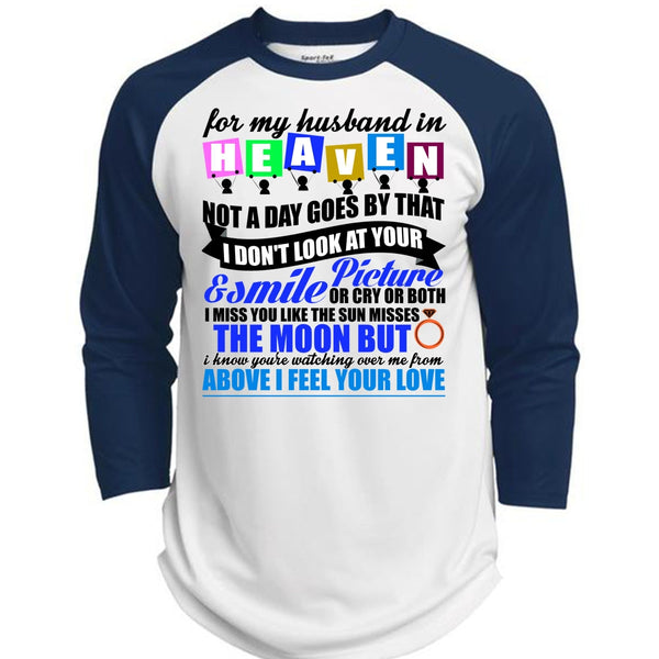 For My Husband In Heaven T Shirt, I Love Husband T Shirt, Awesome T-Shirts  (Polyester Game Baseball Jersey)