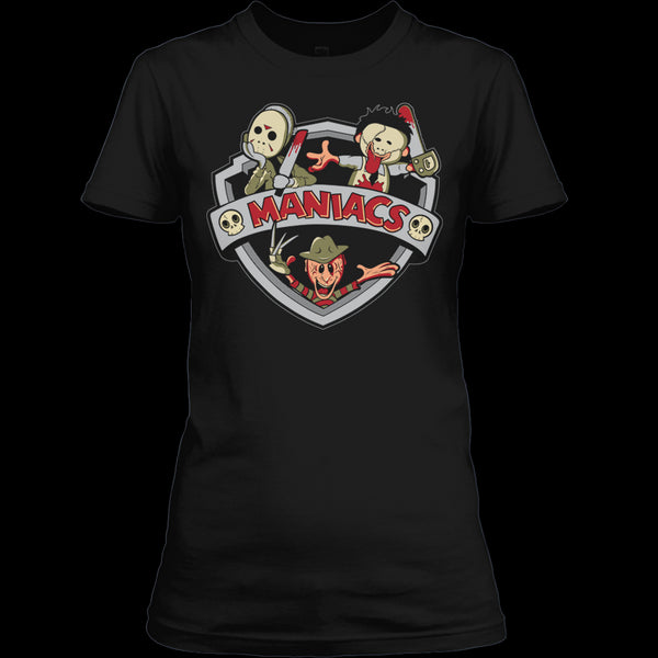 A black t-shirt with the shopify logo