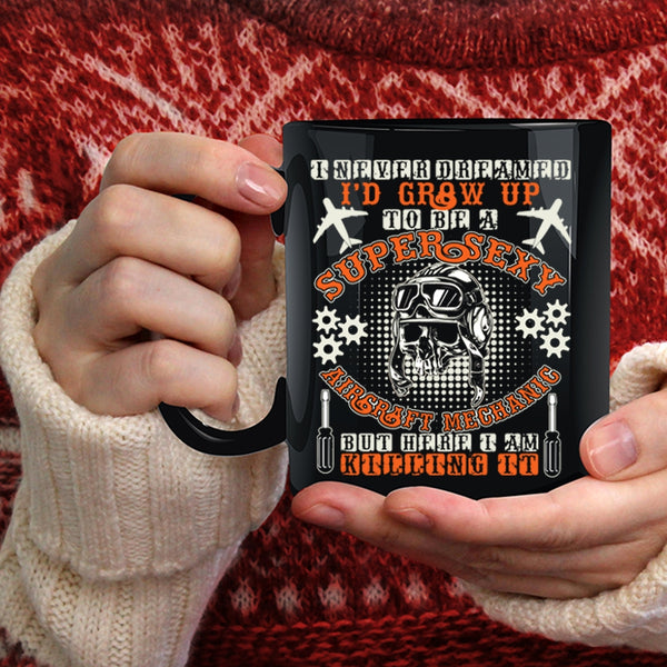 I'd Grow Up To Be An Aircraft Mechanic Coffee Mug, Funny Mechanic Coffee Cup