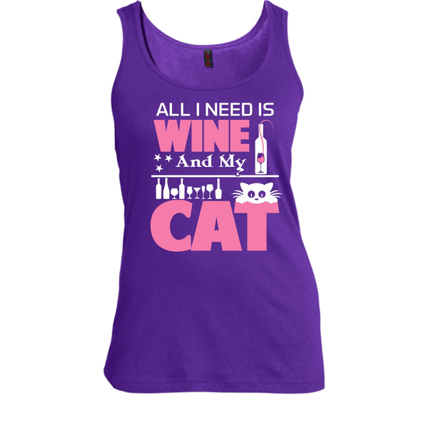 All I Need Is Wine And My Cat Shirt, Cool Cat Shirt