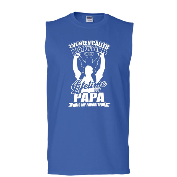 Papa Is My Favorite Name T Shirt, Happy Father's  Day Tank Top (Men's Cotton Sleeveless)