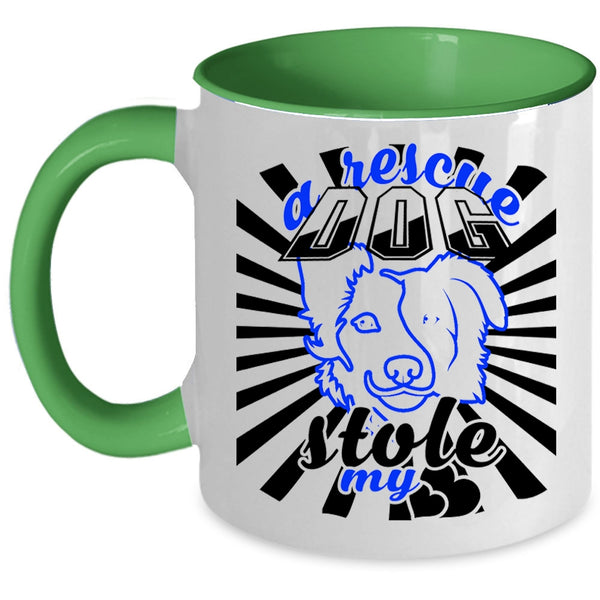 I Love Dogs Coffee Mug, A Rescue Dog Stole My Heart Accent Mug